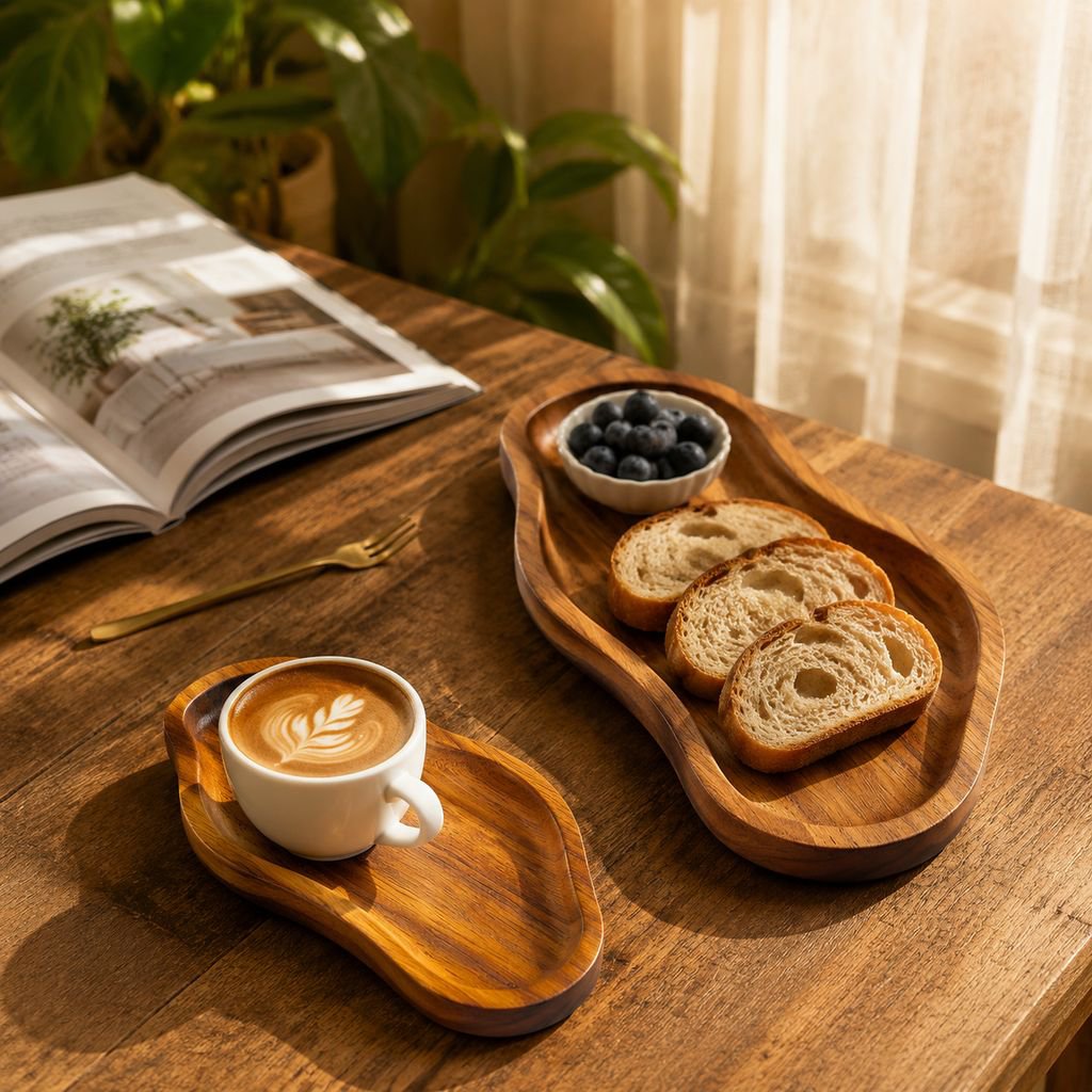 Solid wood snack plate perfect for parties