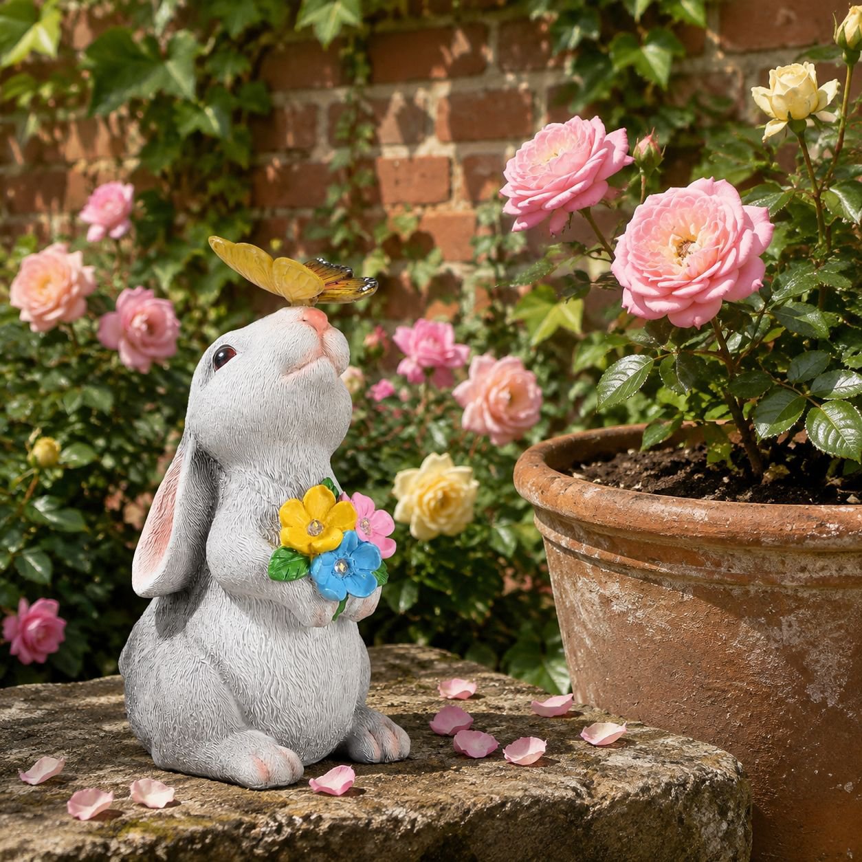 Outdoor Garden Solar Resin Glowing Rabbit Ornament