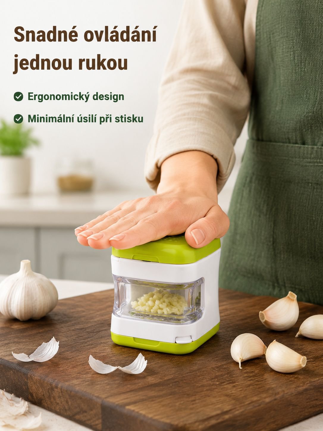 Lis na česnek z nerezové oceli