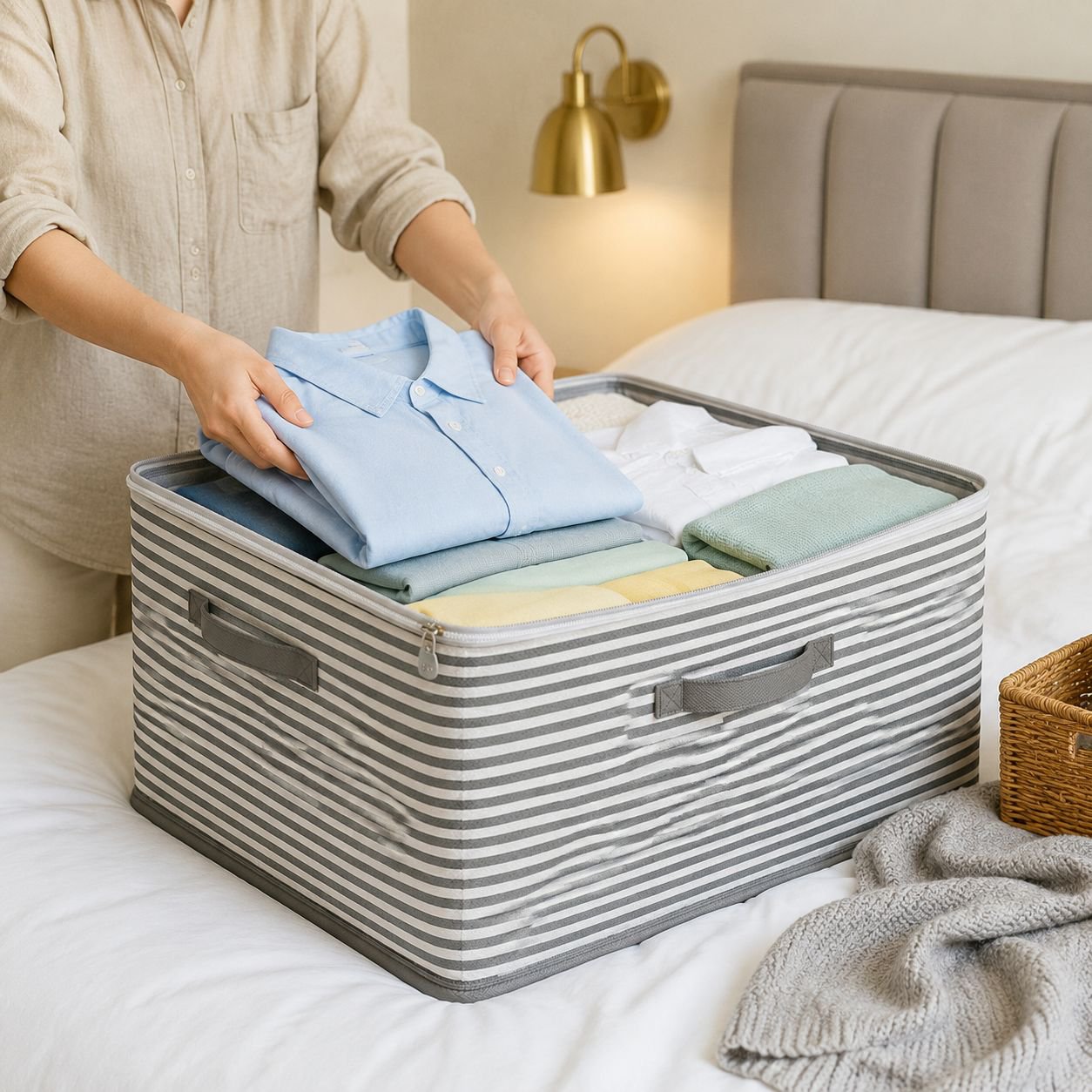 Collapsible Storage Box with Combination Lock for Home