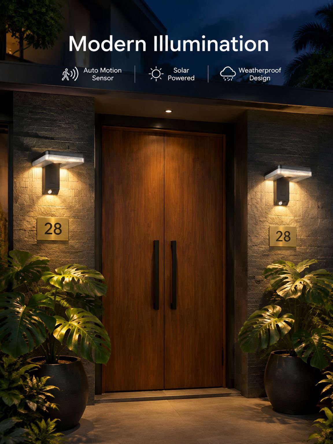 Villa Solar Smart Sensor Wall Light