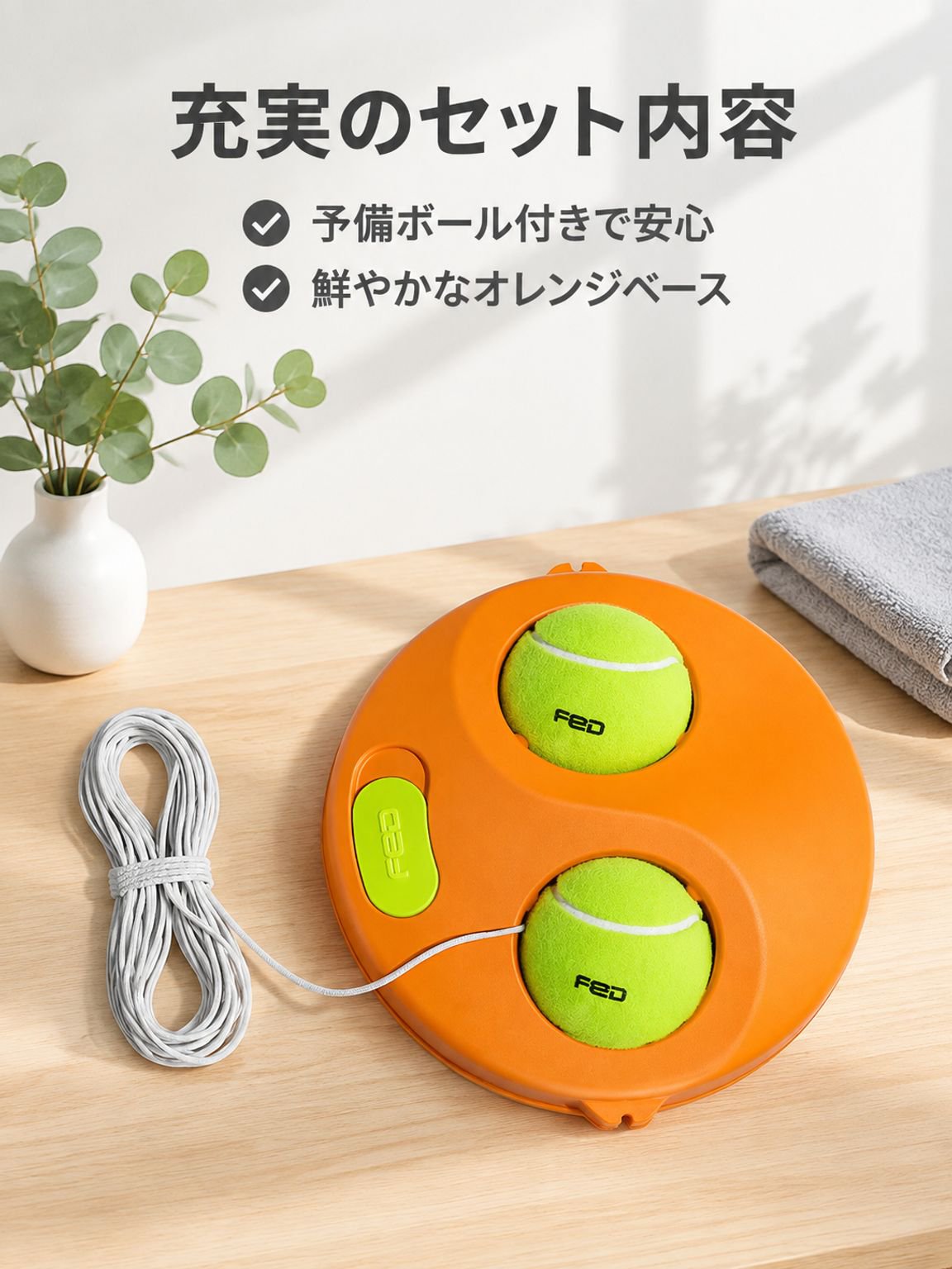 滑り止め紐付きテニストレーナーセット