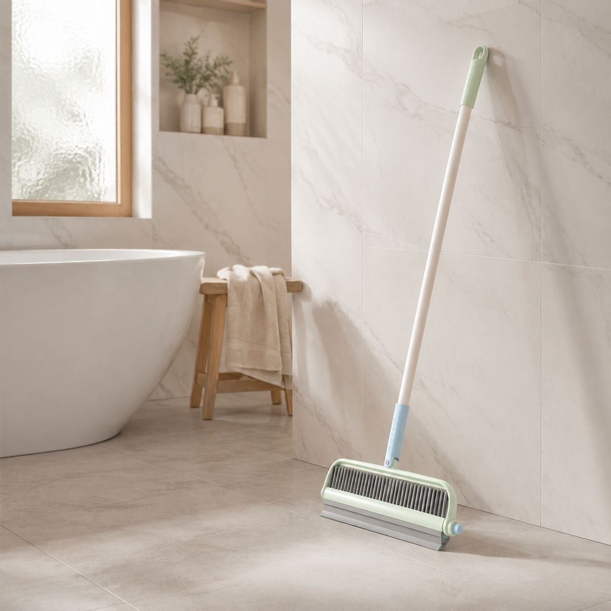 Worry-Free Dopamine Series Dual-Head Water Scraper Cleaning Brush for Bathroom and Floor