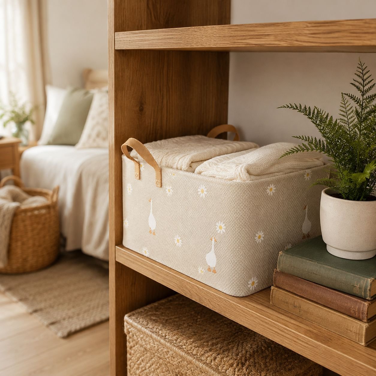 Large capacity multifunctional foldable storage box in living room