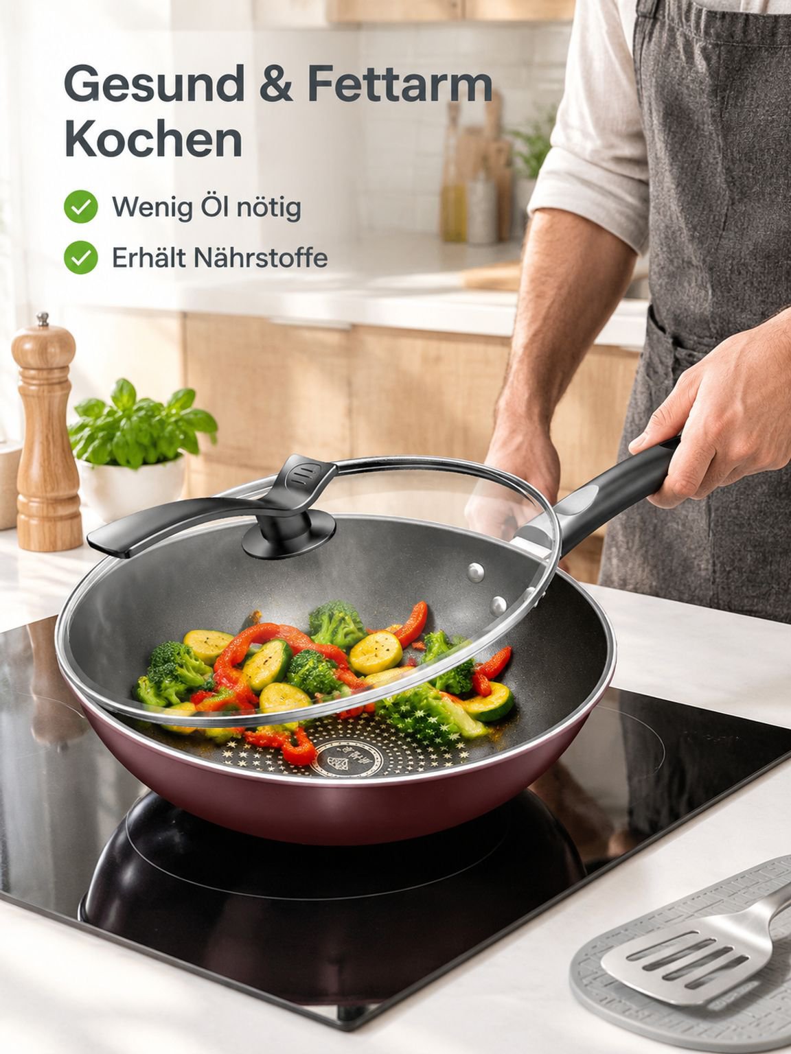 Diamantbeschichteter Antihaft-Wok