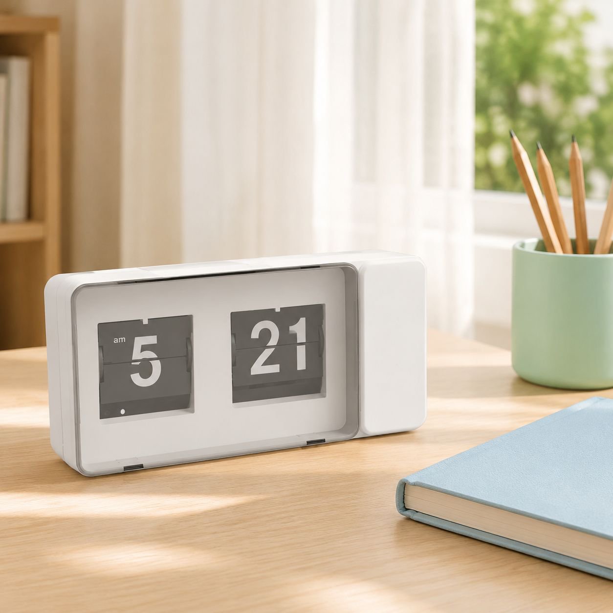 Reloj digital tipo página en colores macaron para dormitorio y estudiantes