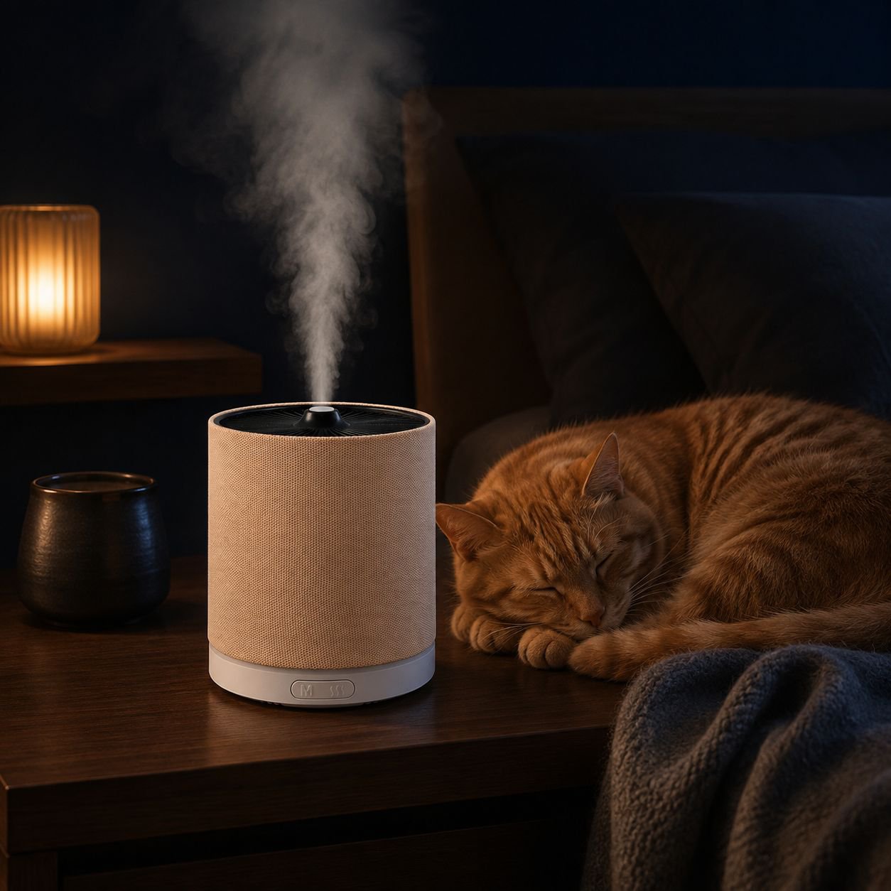 Essential oil diffuser releasing soothing mist