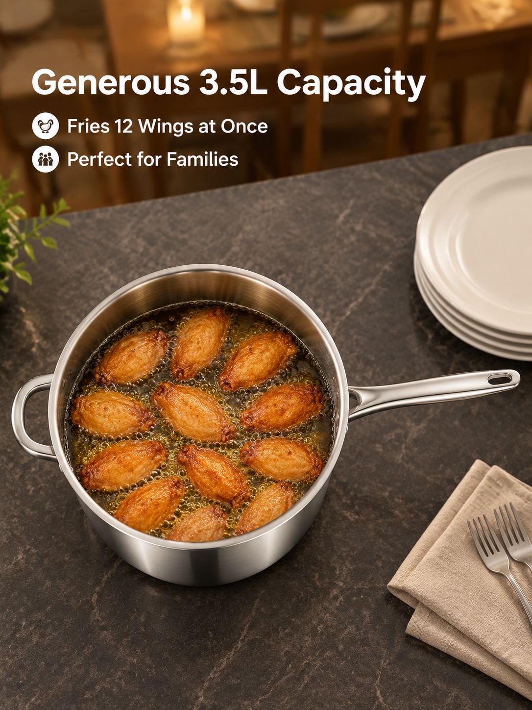 Large-capacity stainless steel deep fryer