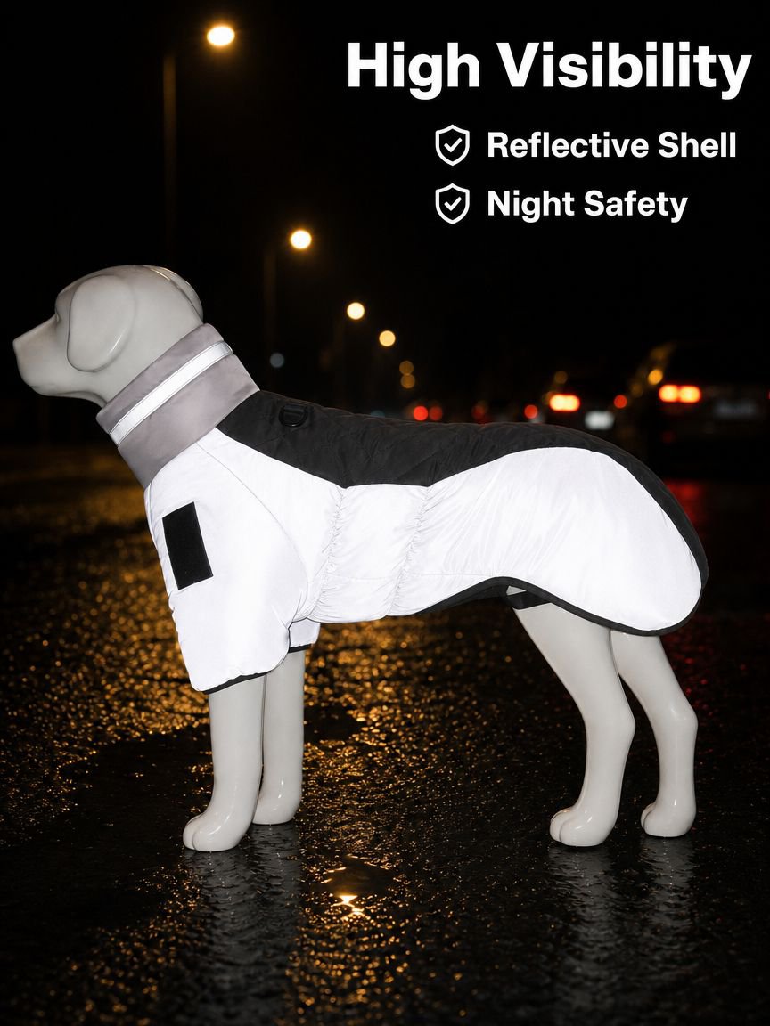 Reflective and warm dog jacket