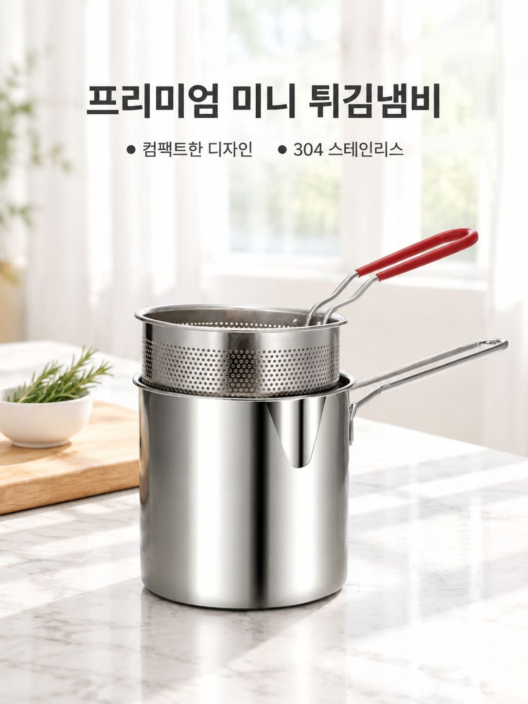 304 스테인리스 절약형 튀김 냄비