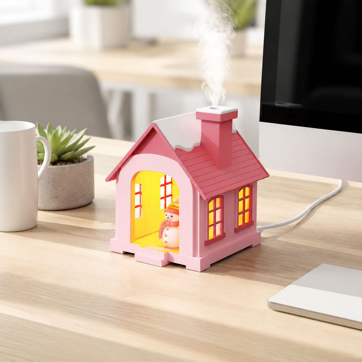 USB Desktop Humidifier with Colorful Ambient Light for Office
