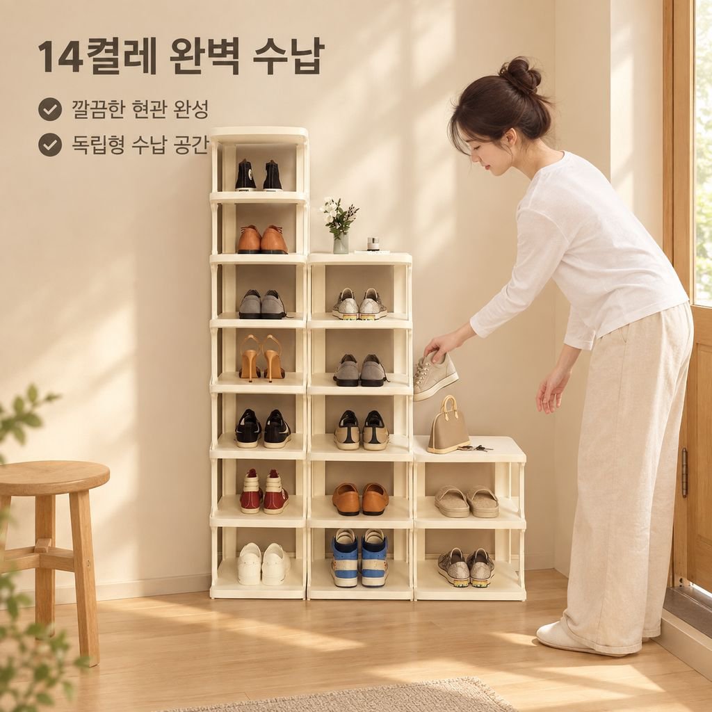 가정용 현관 다단 간이 신발정리대 공간절약 원룸 미니 신발 수납장