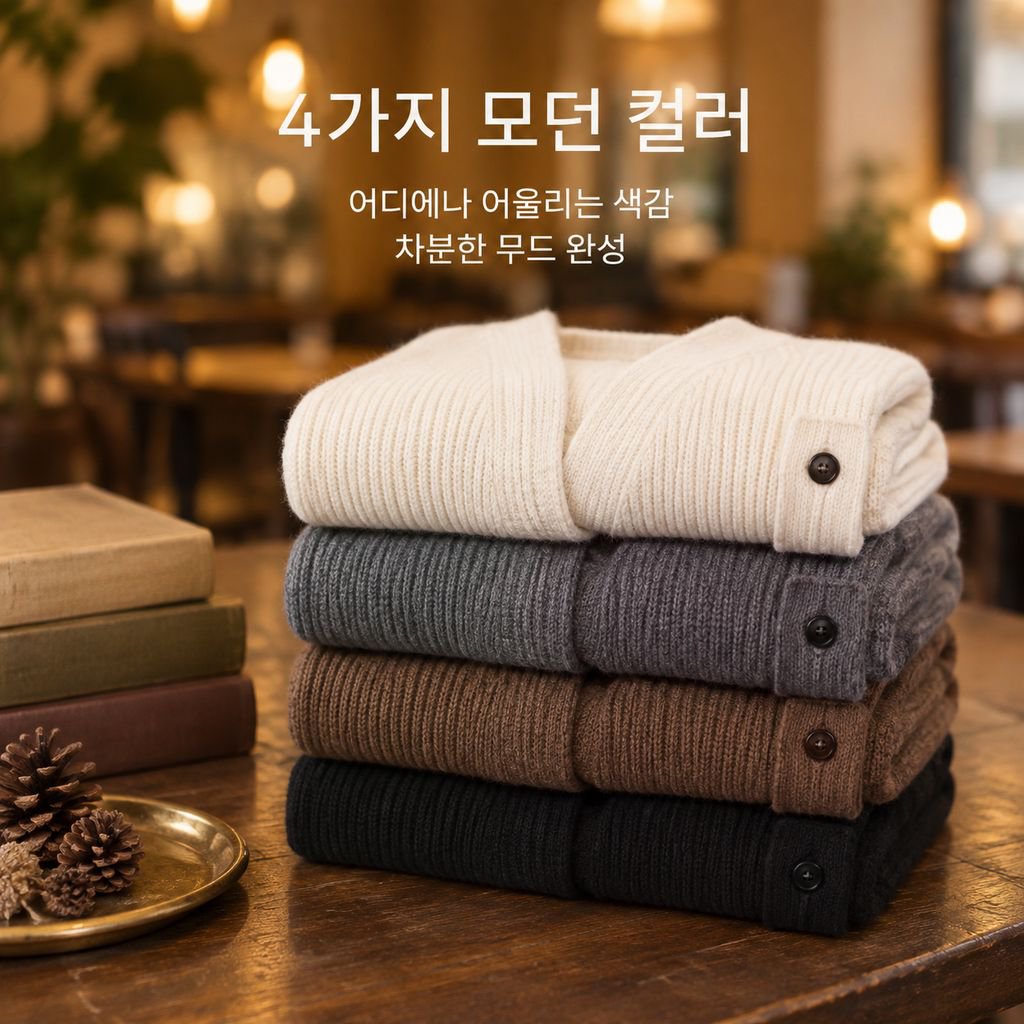 여성 가을겨울 V넥 루즈핏 미디 롱 니트 가디건 스웨터 아우터