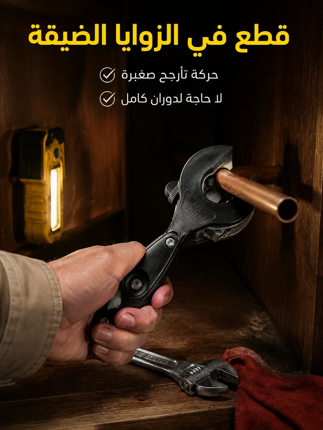 【يمكن استخدامه في الأماكن الضيقة】 قاطع الأنابيب بمسننات