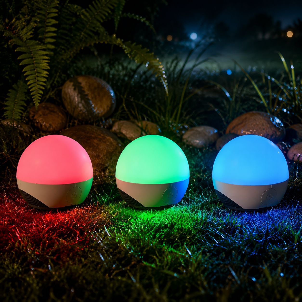 Linterna LED para camping de 7 colores, brillo ajustable, recargable y portátil, B