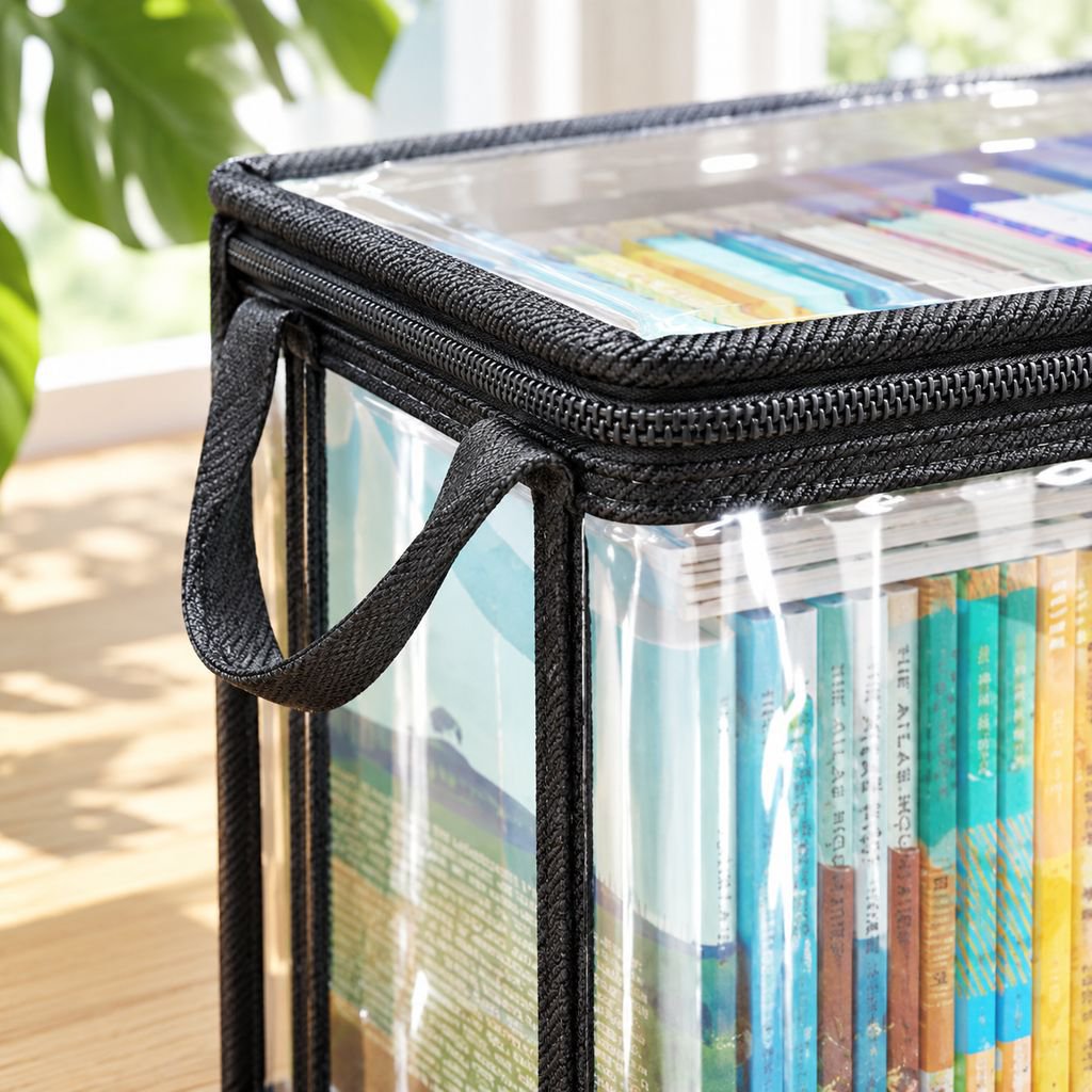 Caja de almacenamiento de libros en estante