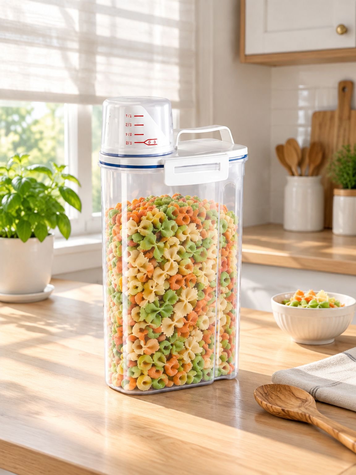 Versatile food storage box for cereals, grains, and more