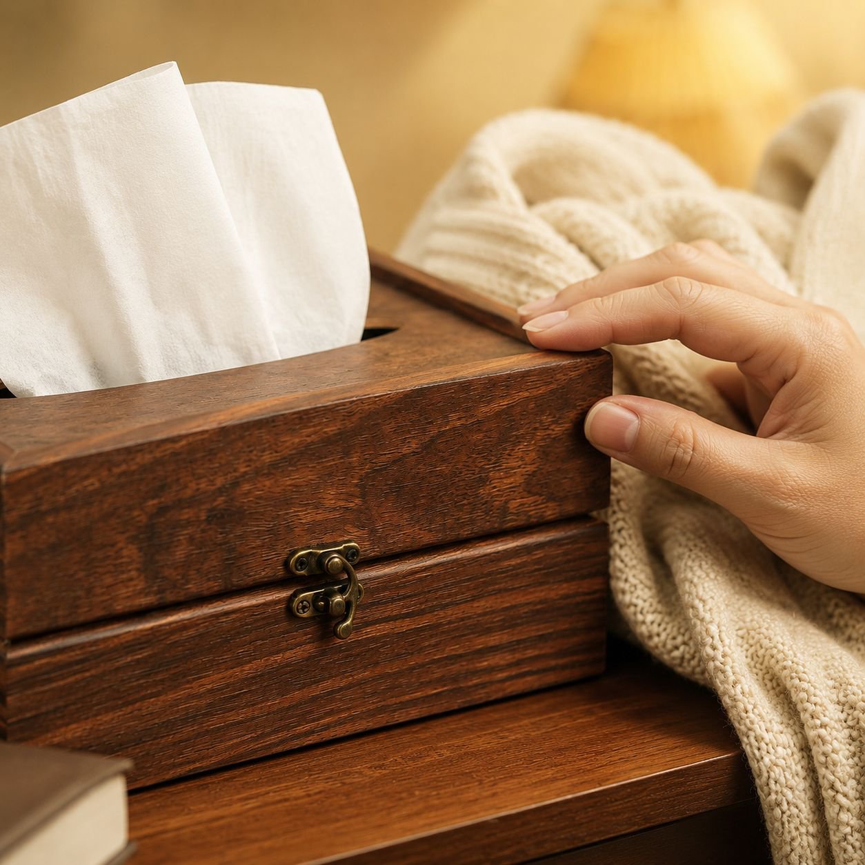 Caja decorativa de madera sólida para hoteles
