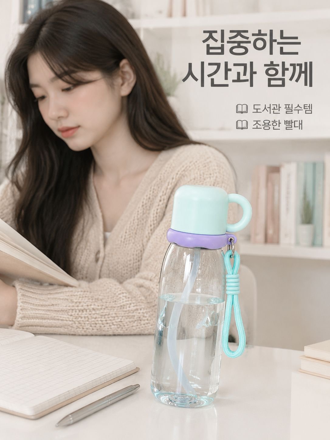 학생 빨대컵 대용량 플라스틱 물컵 여성용 휴대용 내열 스포츠 물통