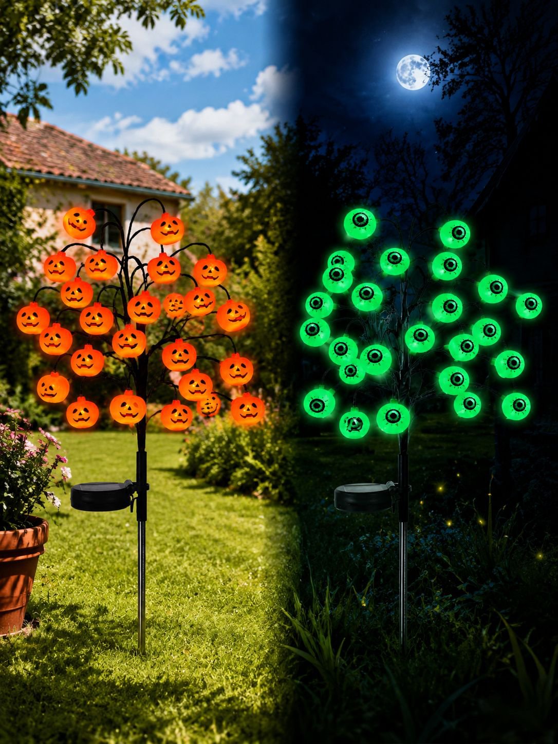 Lampe solaire citrouille d'Halloween JMY - Lampe à branches JMY-Halloween