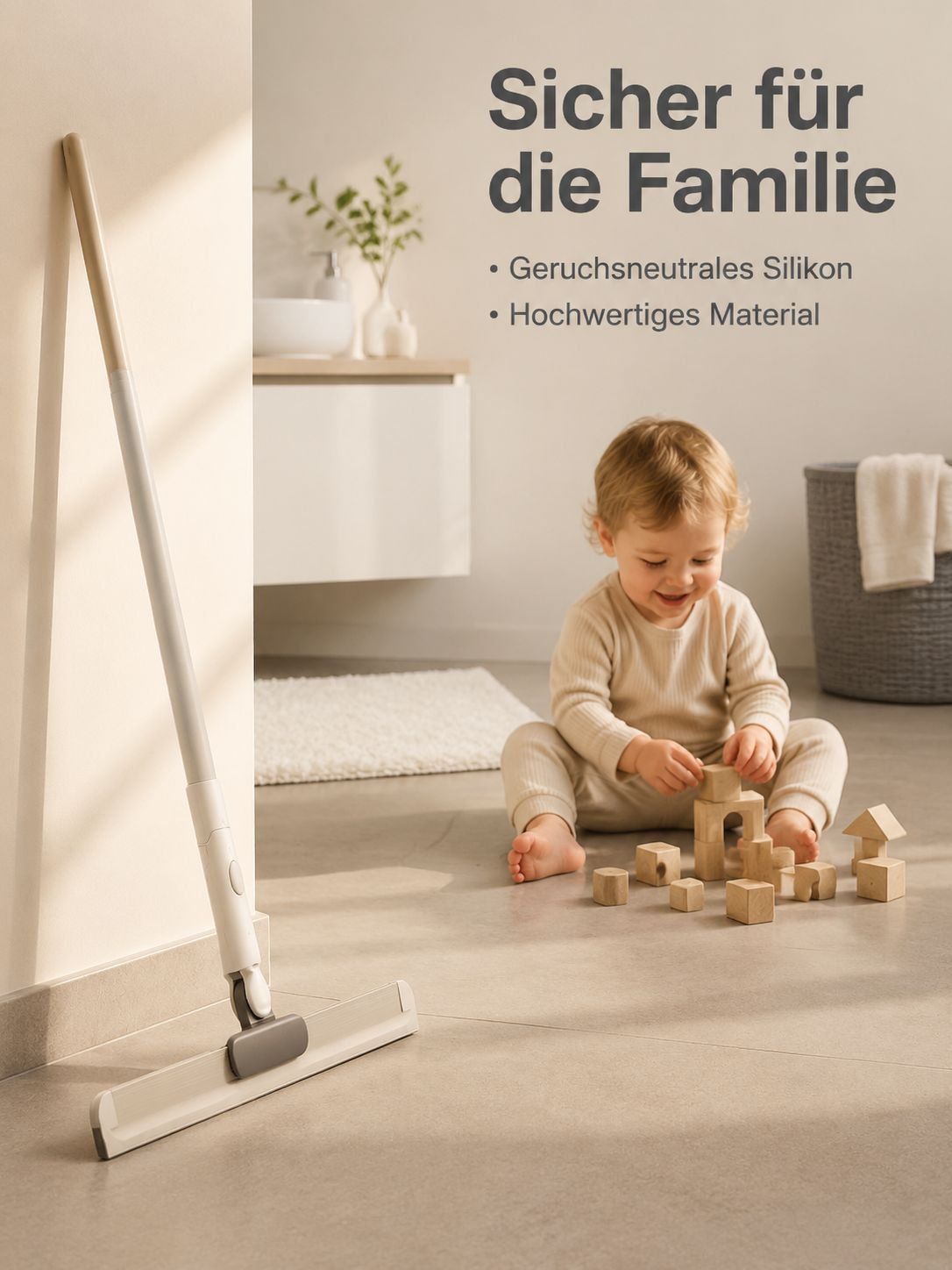 Leichte Reinigung schwer erreichbarer Stellen im Bad