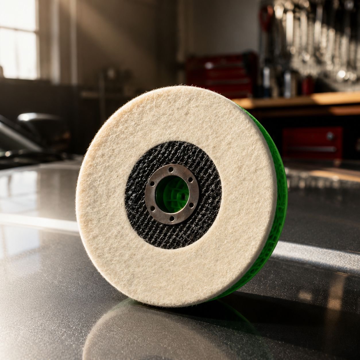 Professional wool felt polishing pad for car detailing