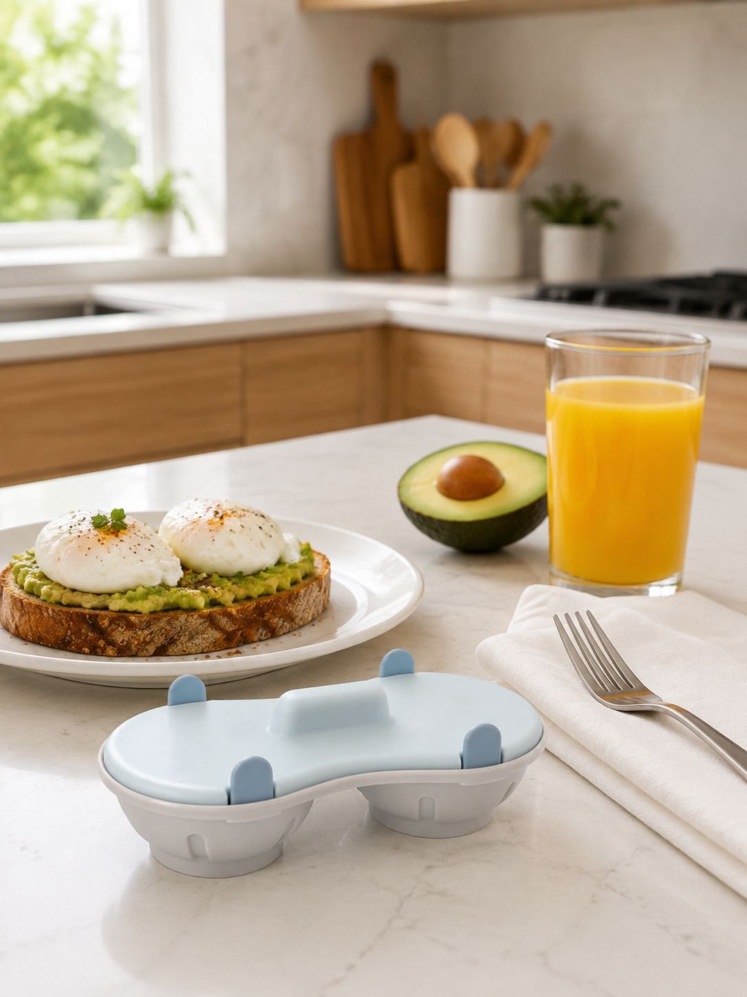 Microwave Egg Cooker, Steamed Egg Box, Creative Kitchen Gadgets, Egg Cooker, Boiled Eggs, Low-Fat Fi