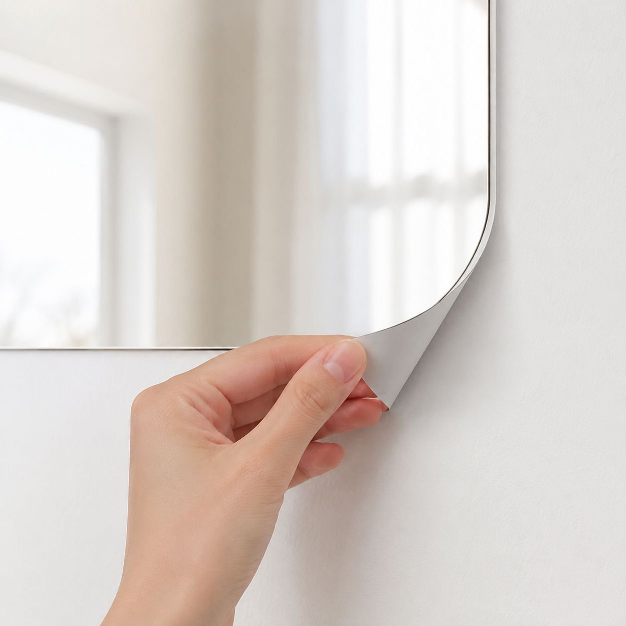 Modern dressing mirror sticker enhancing small spaces