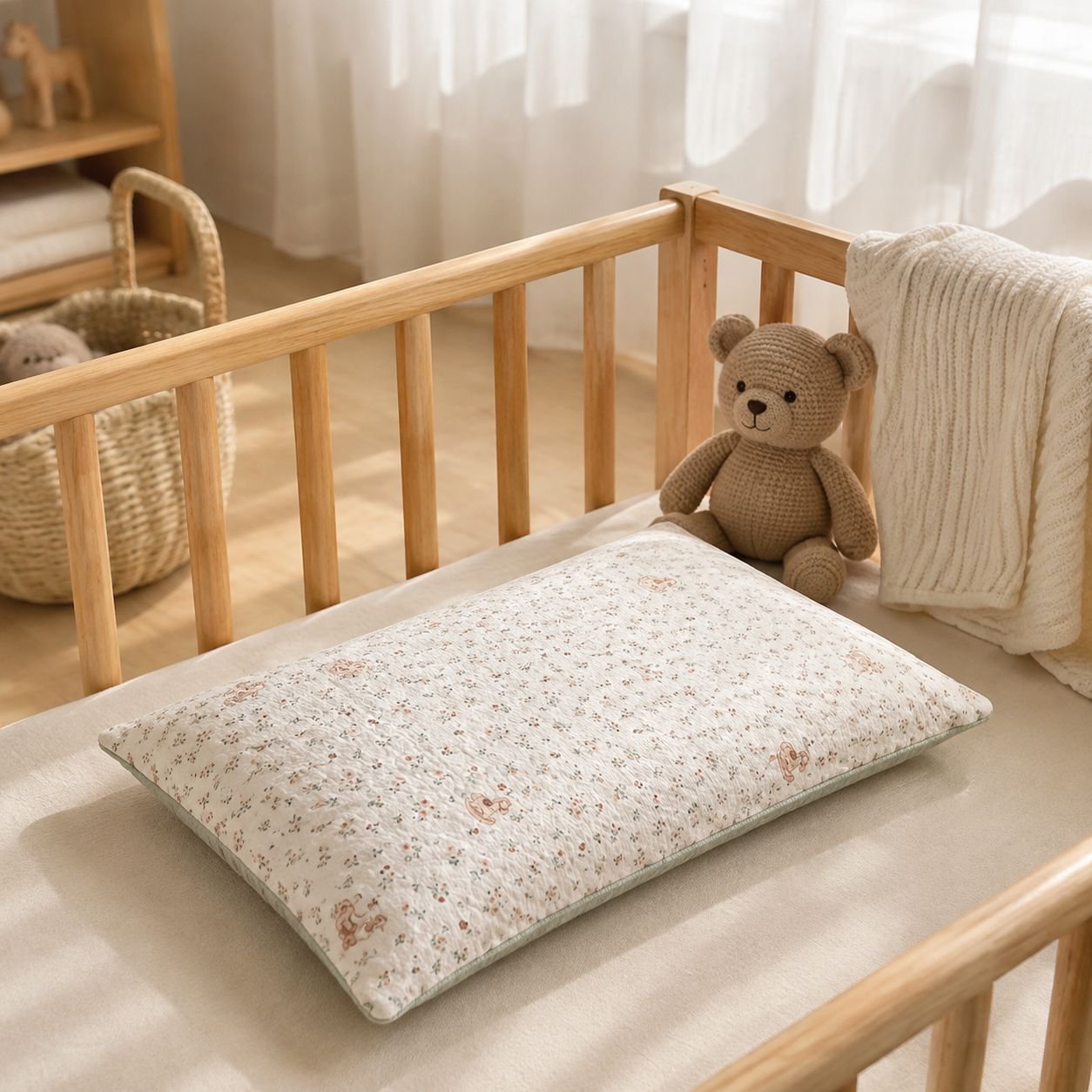Kissenhülle aus weichem, doppellagigem, gewaschenem Baumwollstoff für Babys und Mütter, Klasse A, Pa