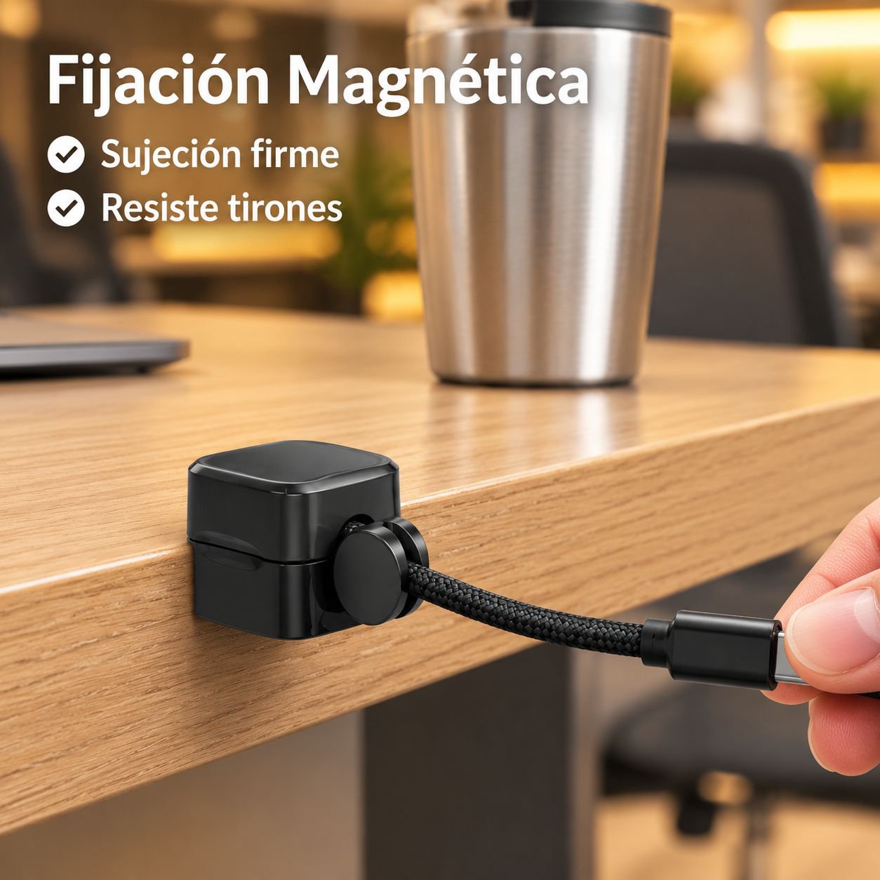 Organizador Magnético de Cables Clips Sujetadores para Cable de Carga y Escritorio