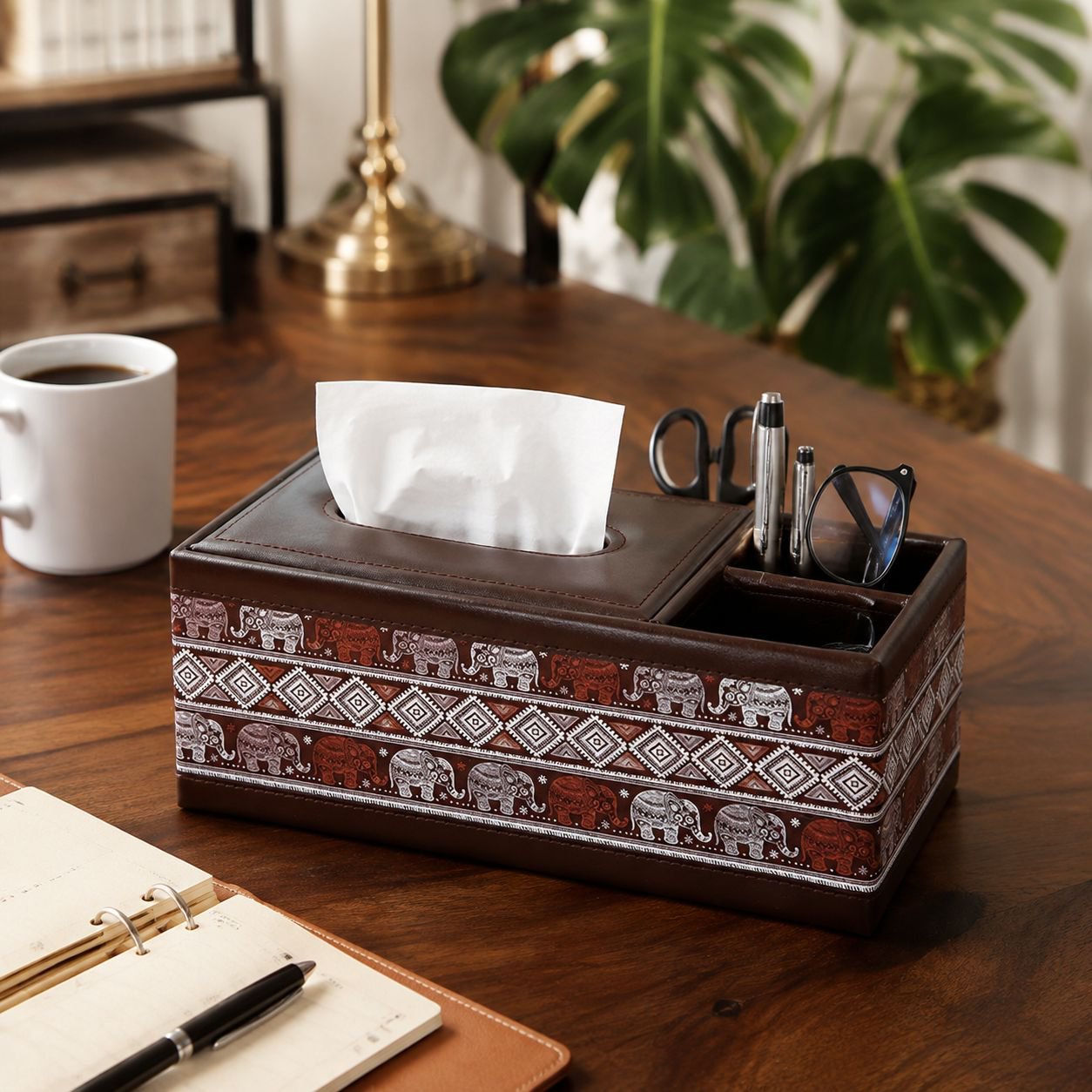 Luxury tissue box enhancing hotel room decor