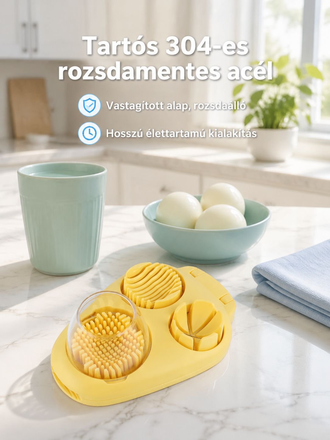 3 az 1-ben tojásszeletelő otthoni használatra