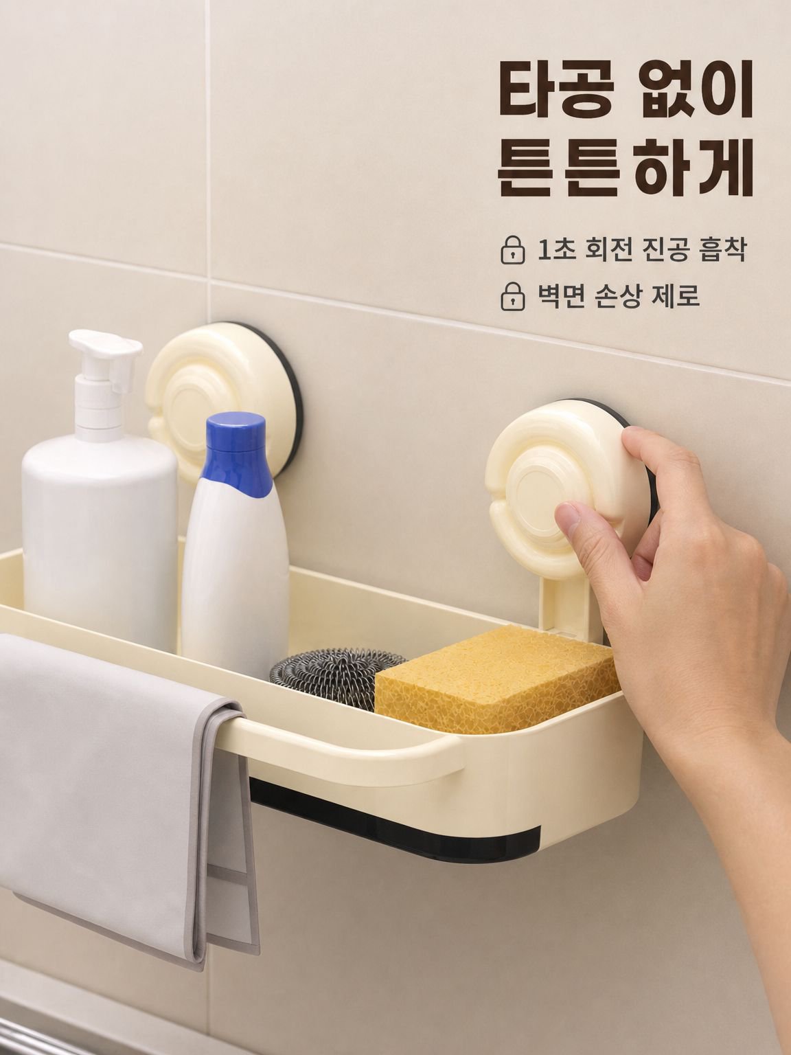 흡착식 행주 물빠짐 선반