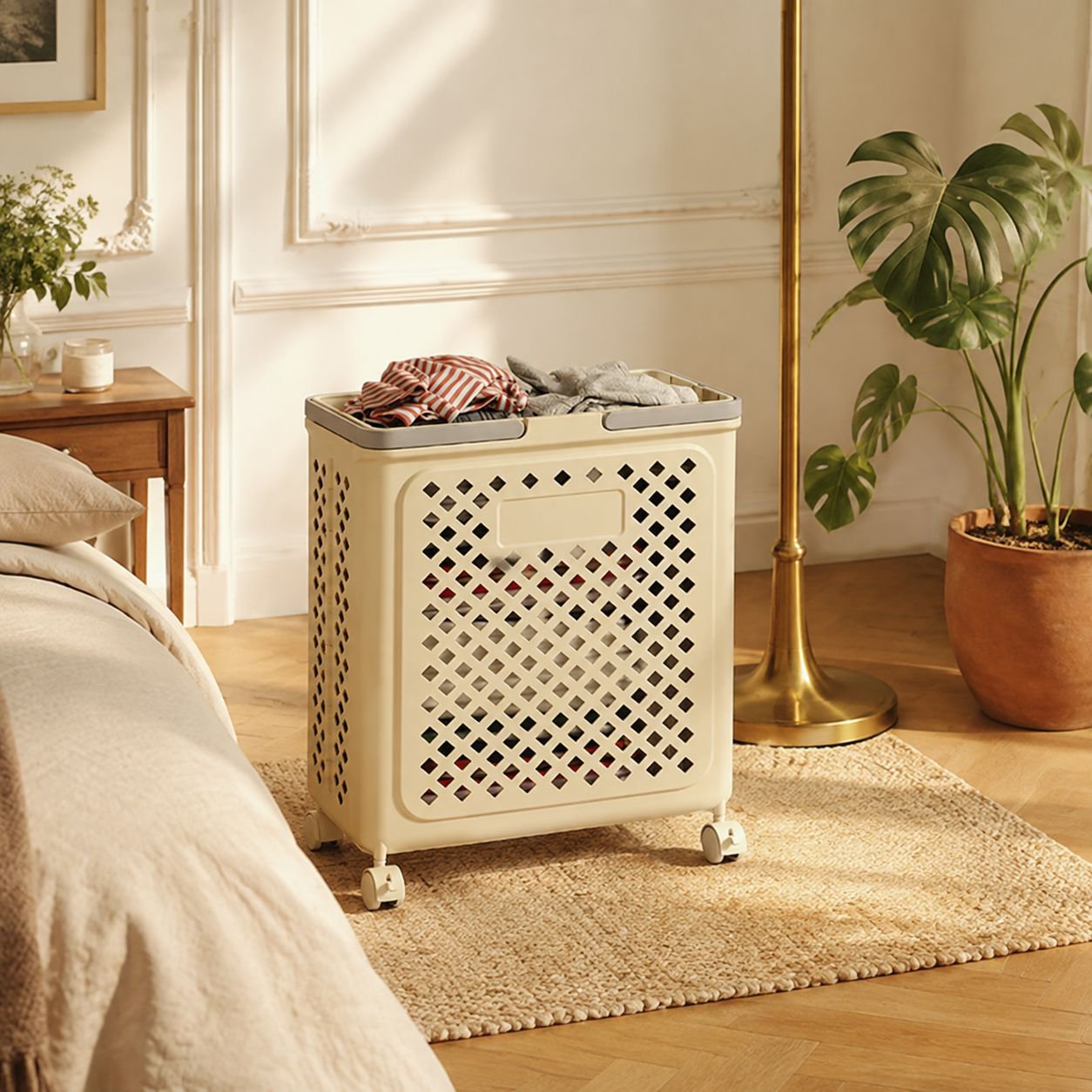 Panier à linge grande capacité en tissu pliable