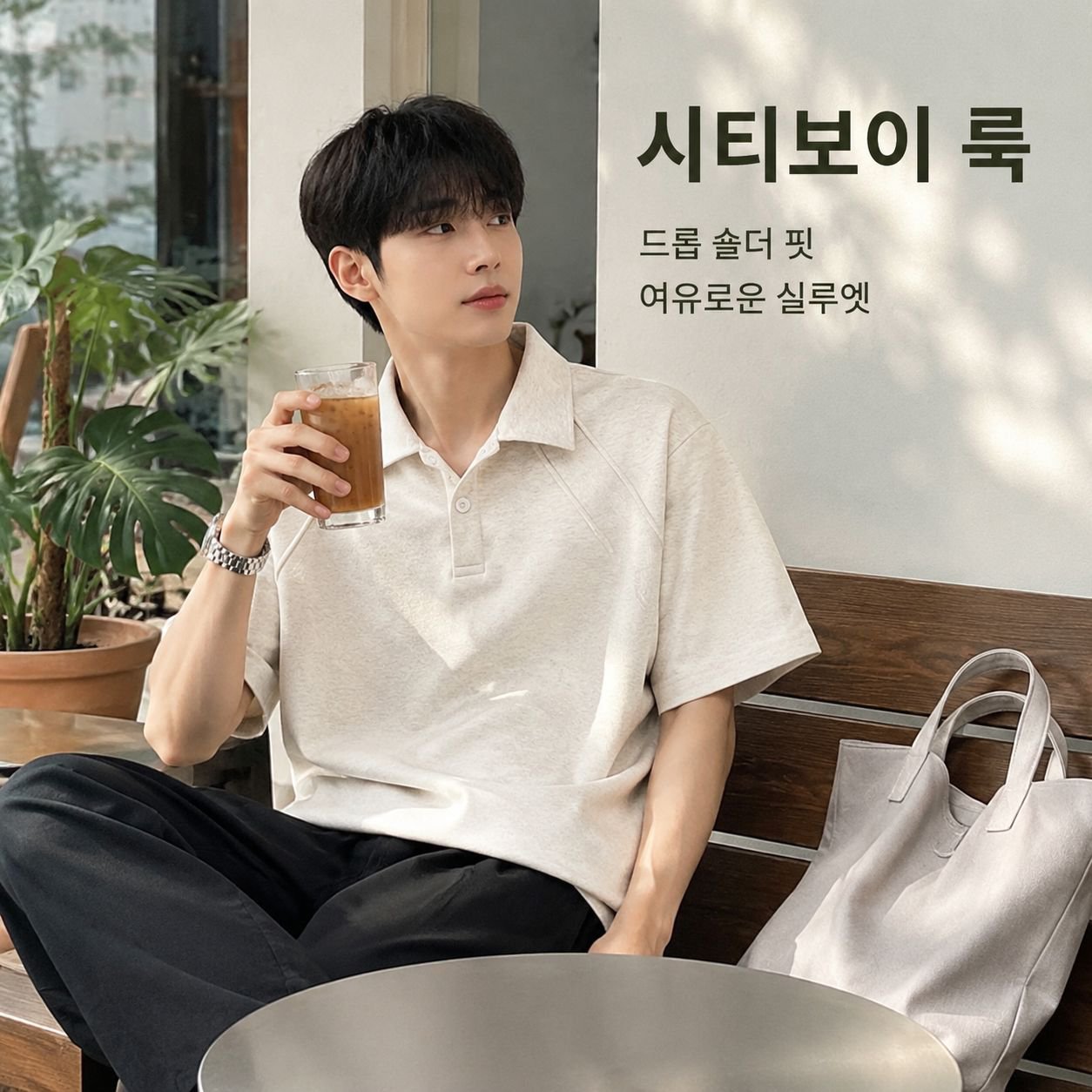 남성용 여름 반팔 폴로셔츠
