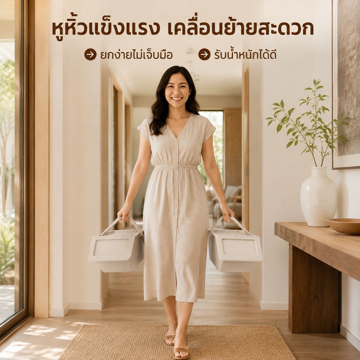 กล่องเก็บของอเนกประสงค์หลายชั้นพร้อมฝาปิด
