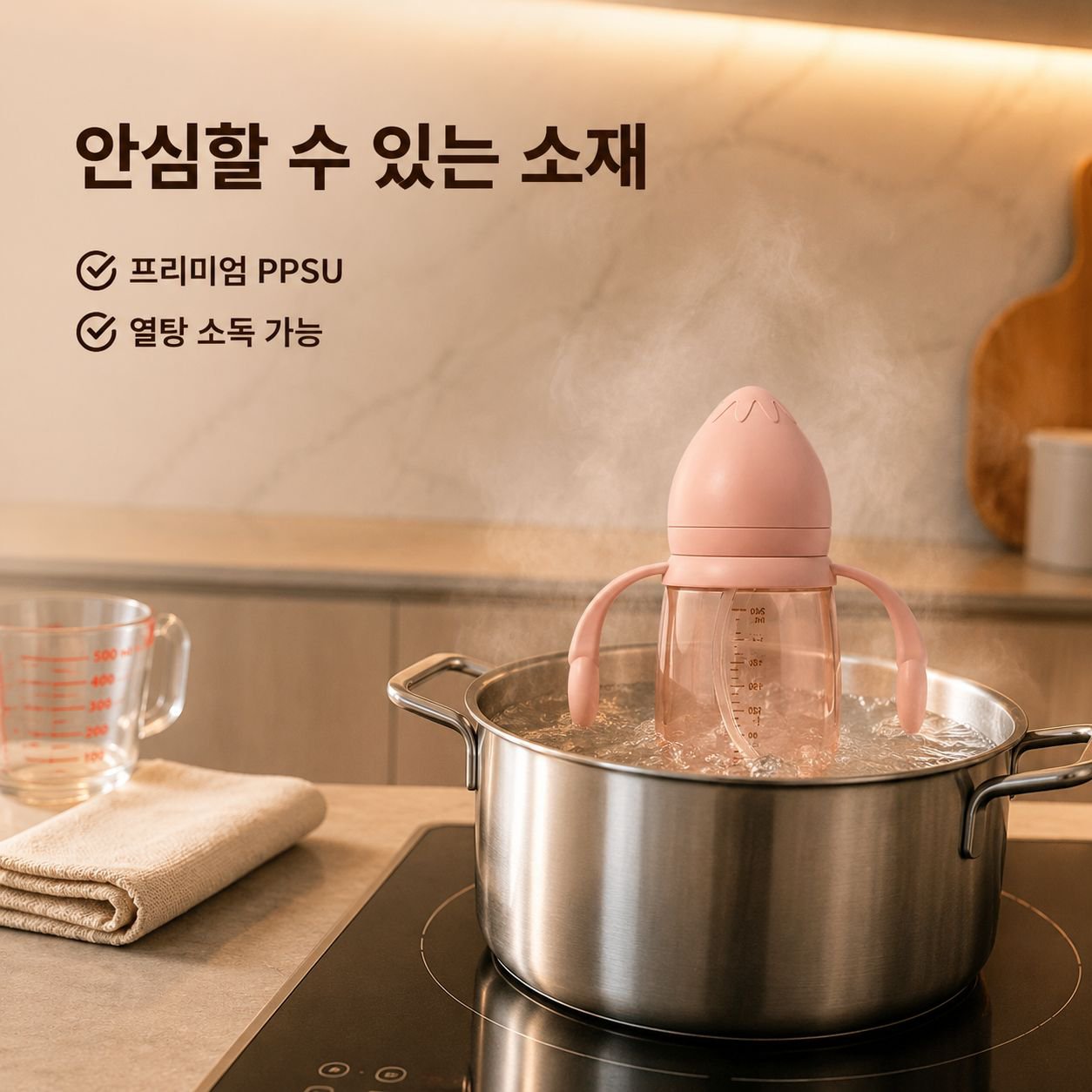 와이드넥 실리콘 젖병 유아용 내구성 좋은 방울방지 젖병