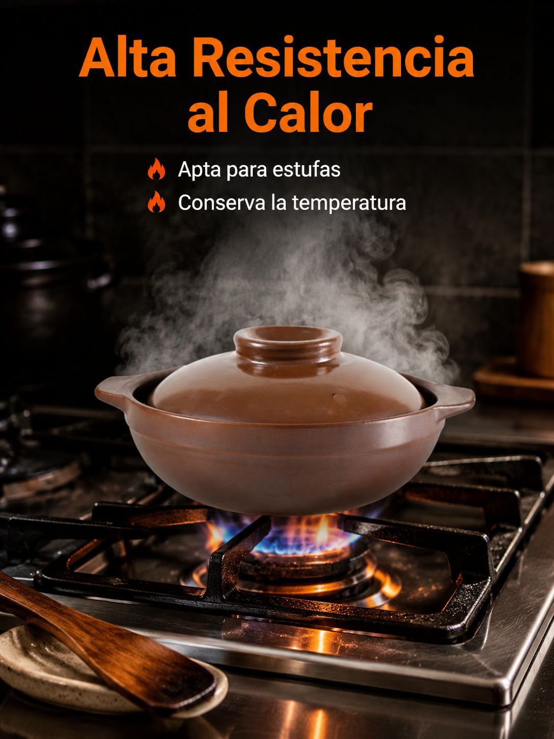 Pequeña cazuela de barro con asa para el hogar, perfecta para sopas y guisos variados