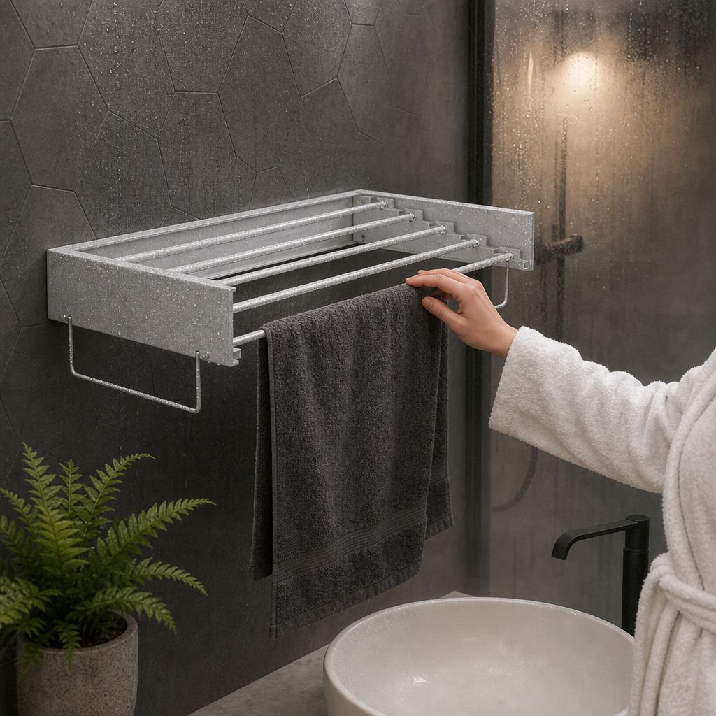 Wall-mounted Invisible Folding Clothing Rack