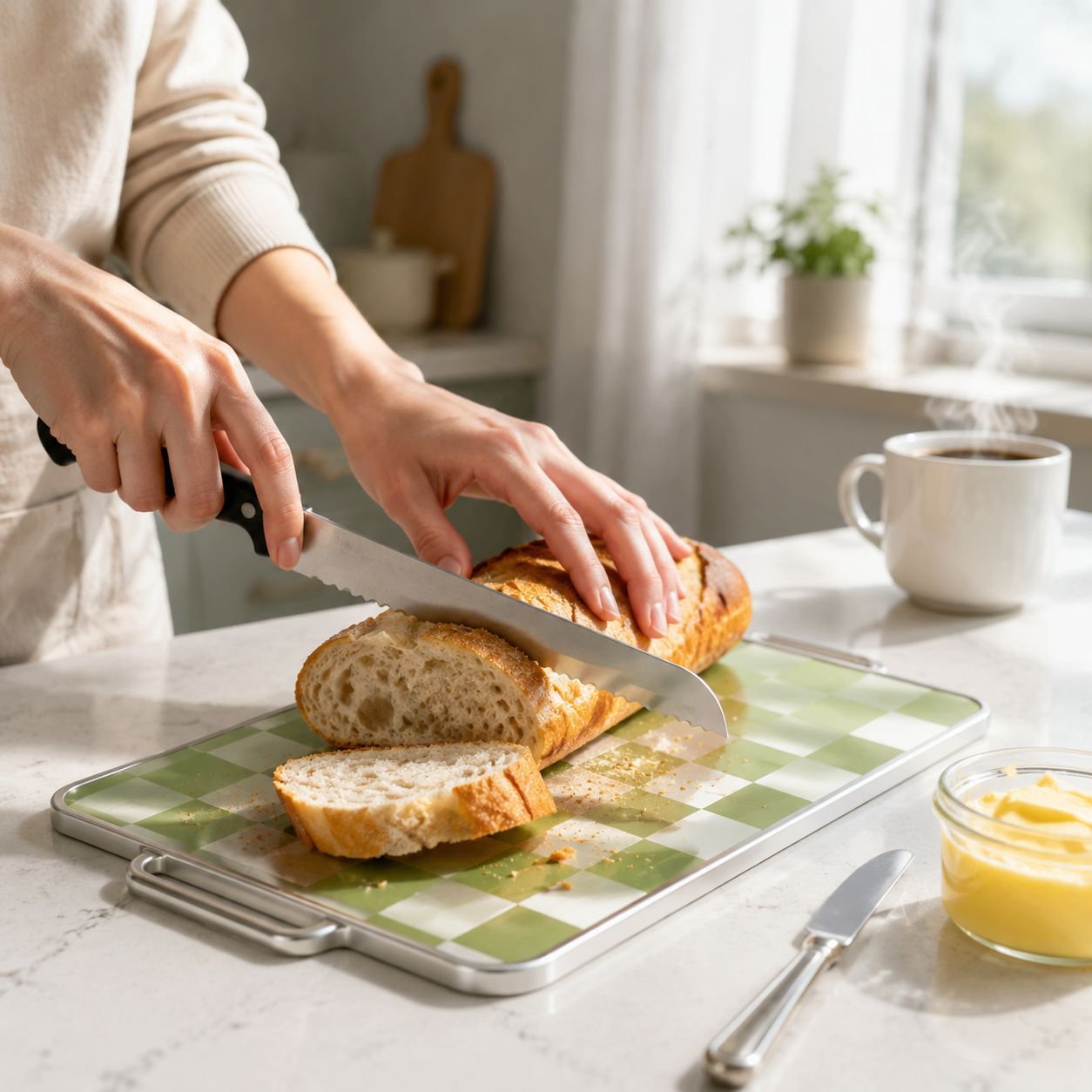 Antibacterial double-sided board for meat and vegetables