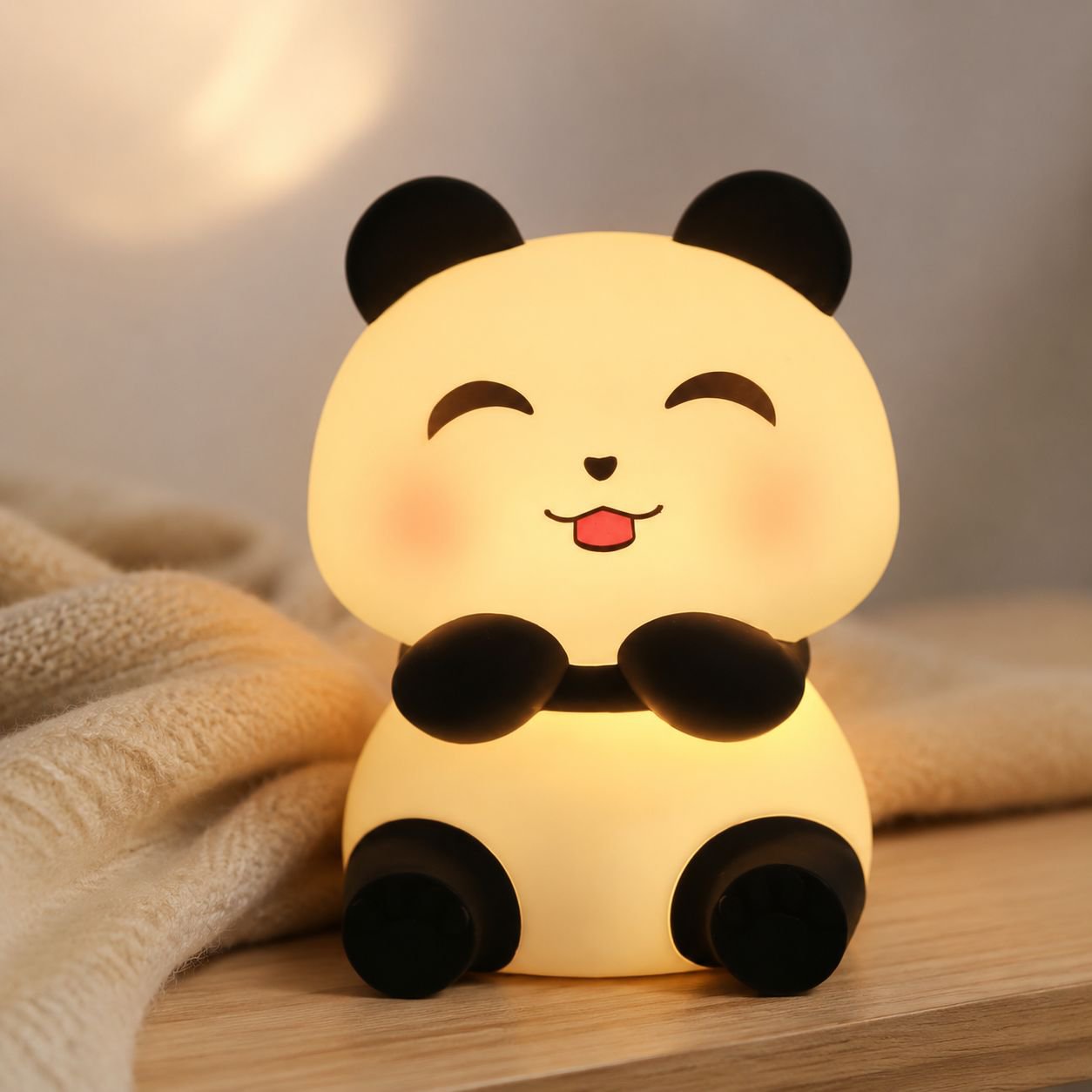 Dimmable ambiance night lamp on bedside table