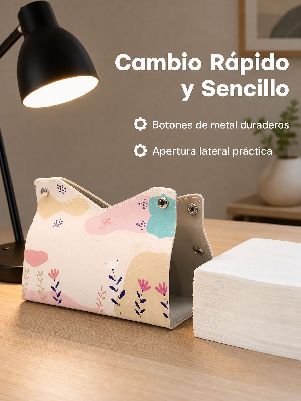 Caja de pañuelos de cuero para el hogar