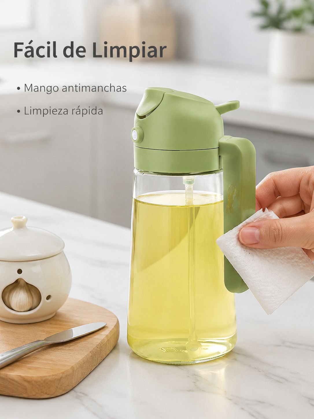 Aceitera elegante para encimeras y mesas de cocina
