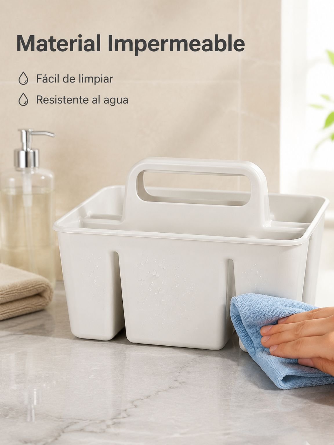 Cesta de almacenamiento portátil con asa para hogar y escritorio