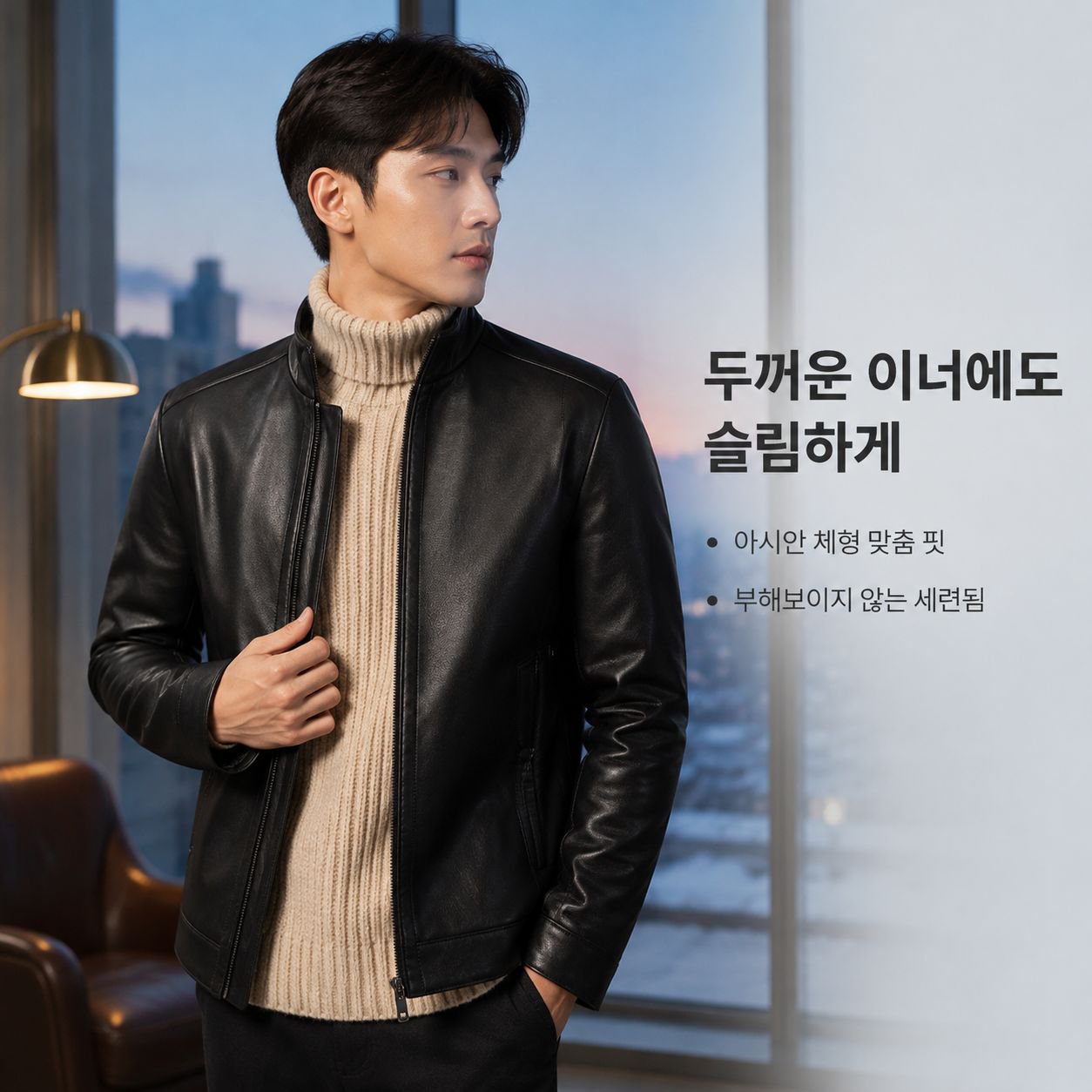 남성용 고급 가죽 재킷