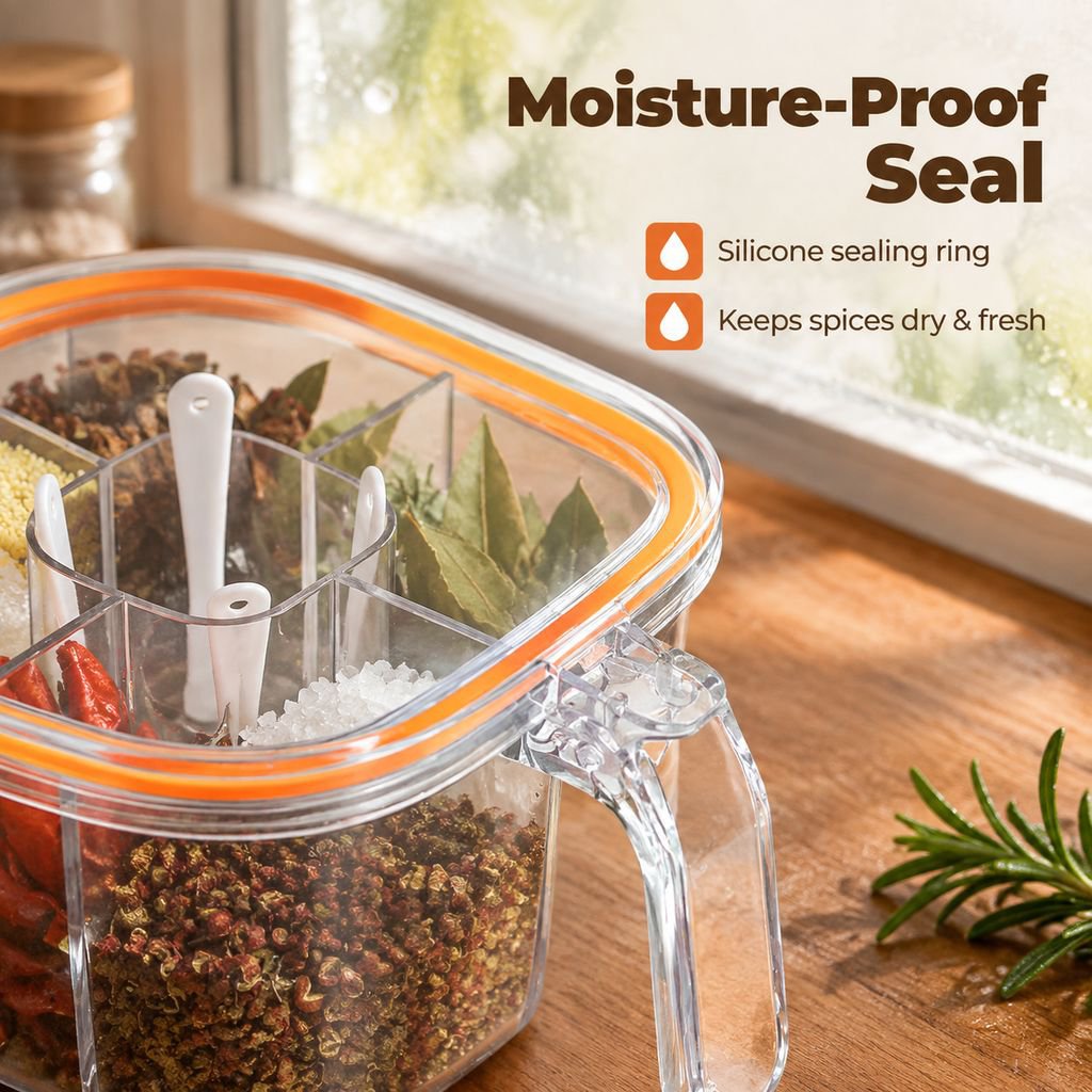 Compact seasoning box perfect for organized kitchen storage