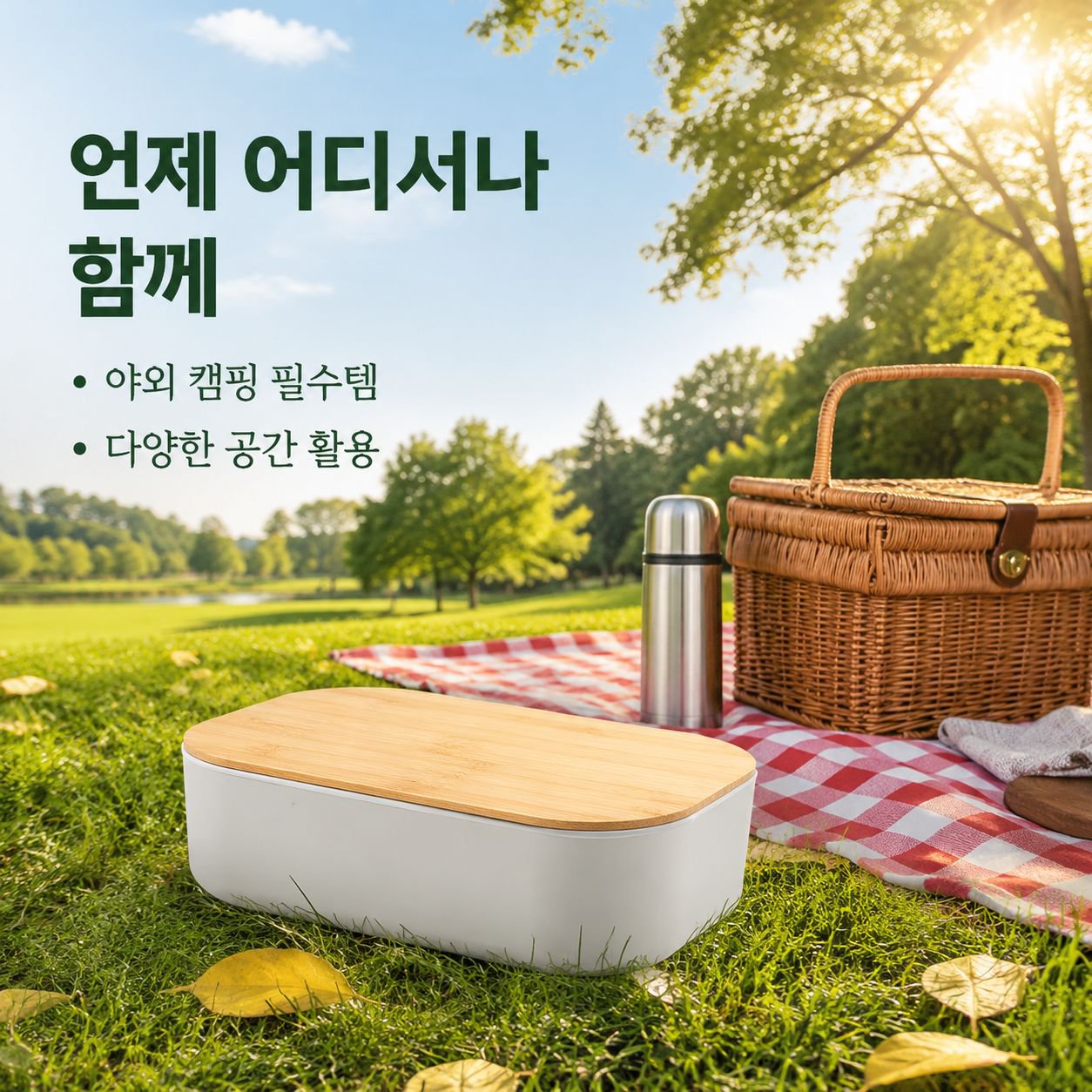 뚜껑이 있는 휴대용 수납박스