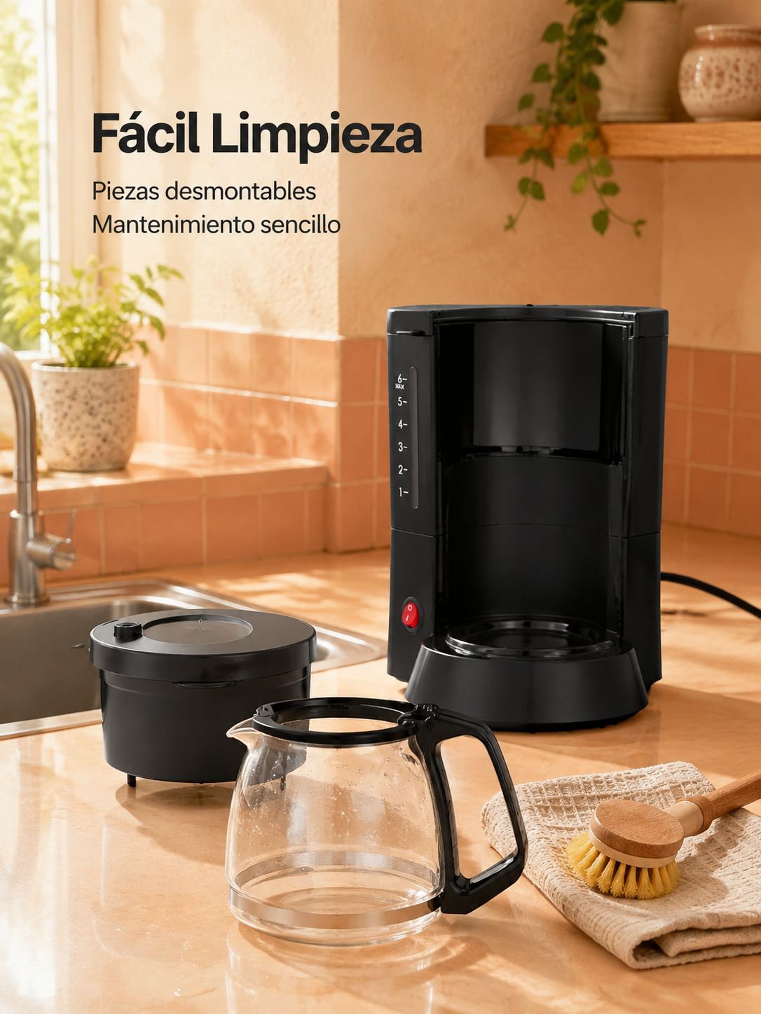 Cafetera de goteo americana doméstica de gran capacidad