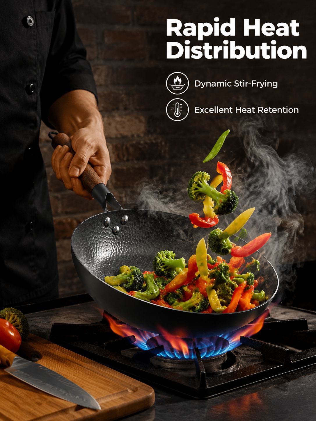 Uncoated Hammered Frying Pan