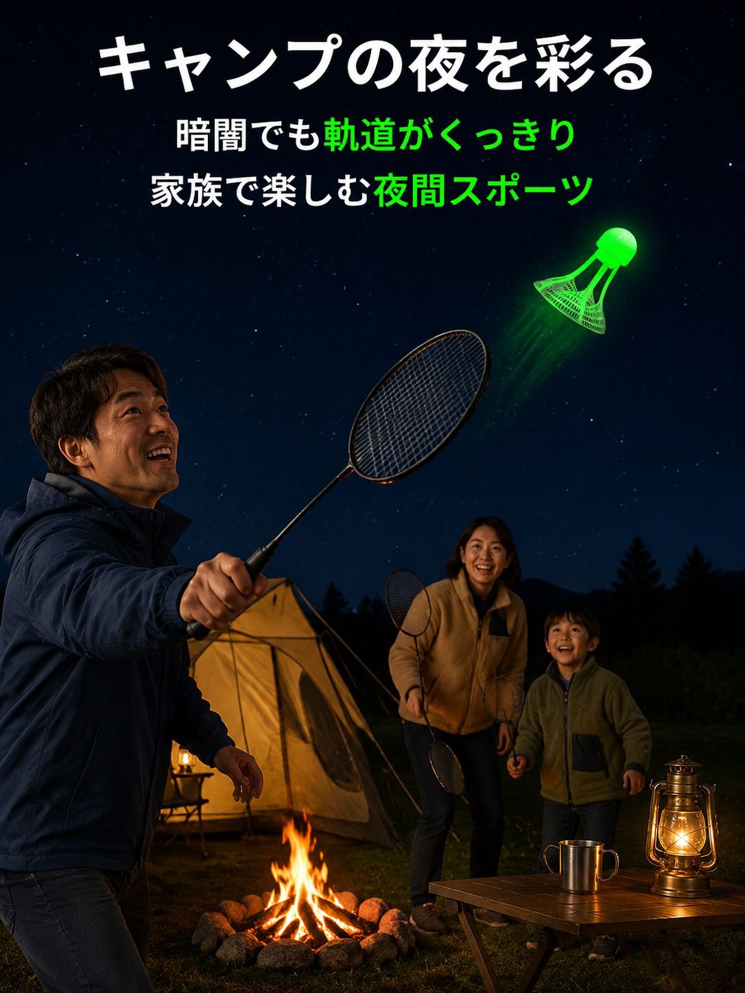 夜間用ナイロンバドミントンシャトル
